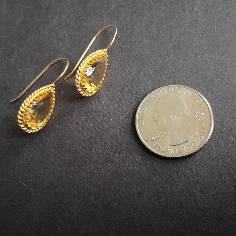 Radiant Gold and Yellow Teardrop Earrings